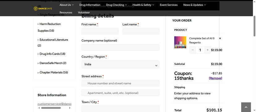 DanceSafe Discount - Save 15% Off on Drug Testing Kits